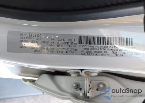 2019 Ram 1500 Rebel 4X2 5'7 Box z USA, uszkodzony, nr VIN 1C6RRELT1KN562891